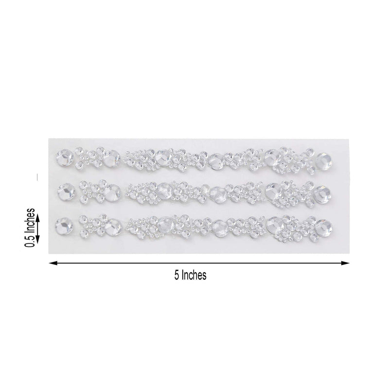 3 strips Stick on Diamond Stickers Self-Adhesive Gems