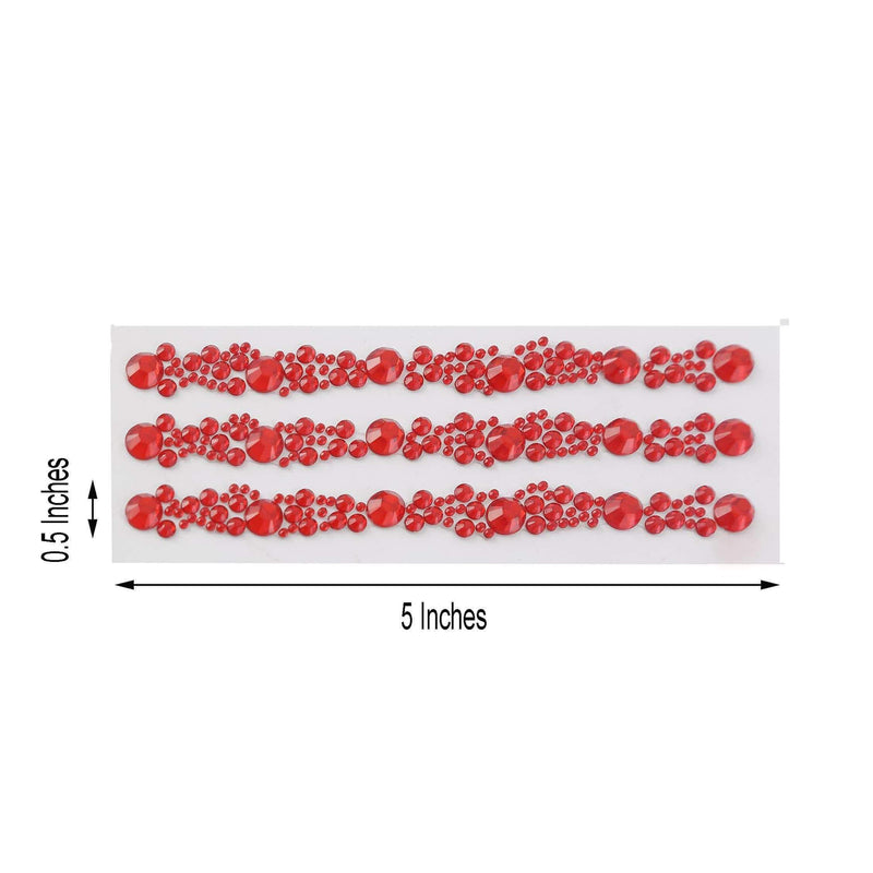 3 strips Stick on Diamond Stickers Self-Adhesive Gems