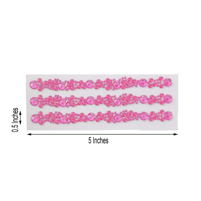 3 strips Stick on Diamond Stickers Self-Adhesive Gems