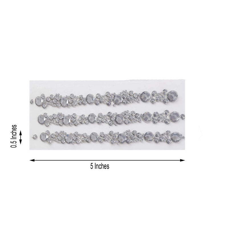 3 strips Stick on Diamond Stickers Self-Adhesive Gems