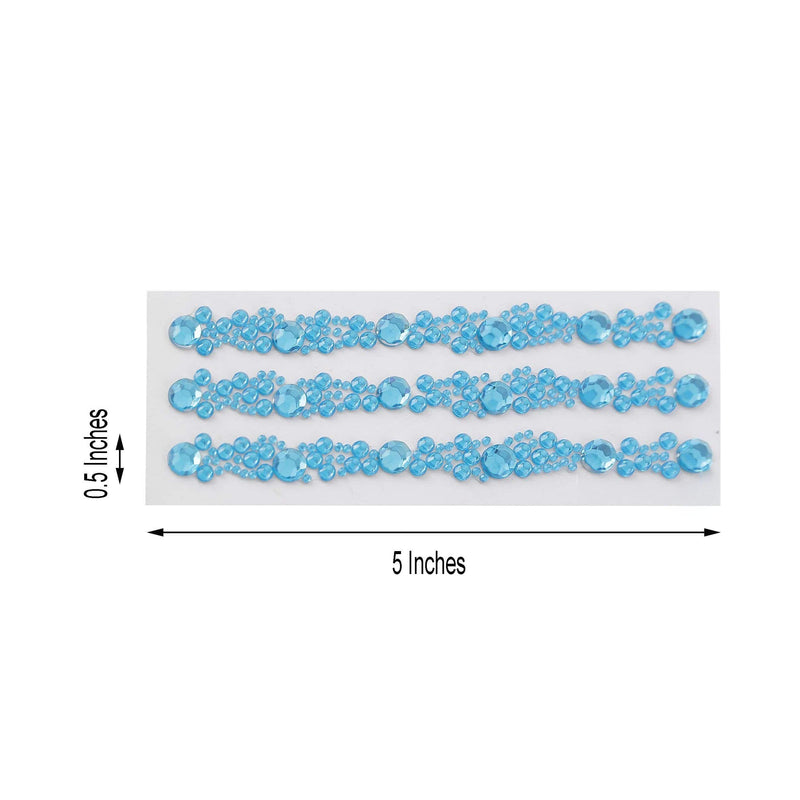 3 strips Stick on Diamond Stickers Self-Adhesive Gems