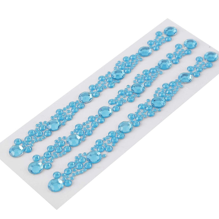 3 strips Stick on Diamond Stickers Self-Adhesive Gems
