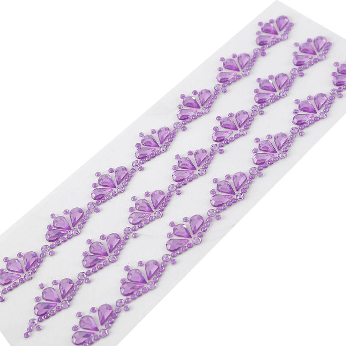 3 strips Stick on Teardrop Strips Self-Adhesive Gems DIA_RST05_LAV