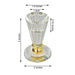 3" tall Glass Crystal Candle Holder with Metal Stem - Clear and Gold CHDLR_GLAS_004