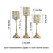 3 Tall Metal Candle Holders Wedding Centerpieces - Pearl Beaded Gold CHDLR_CAND_013_GOLD