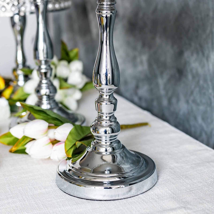 3 tall Pearl Beaded Metal Cake Stands Risers