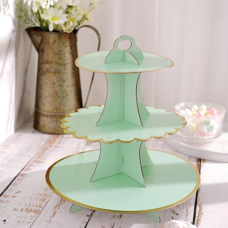 3 Tier 13" tall Cardboard Cupcake Stand Dessert Holder Set