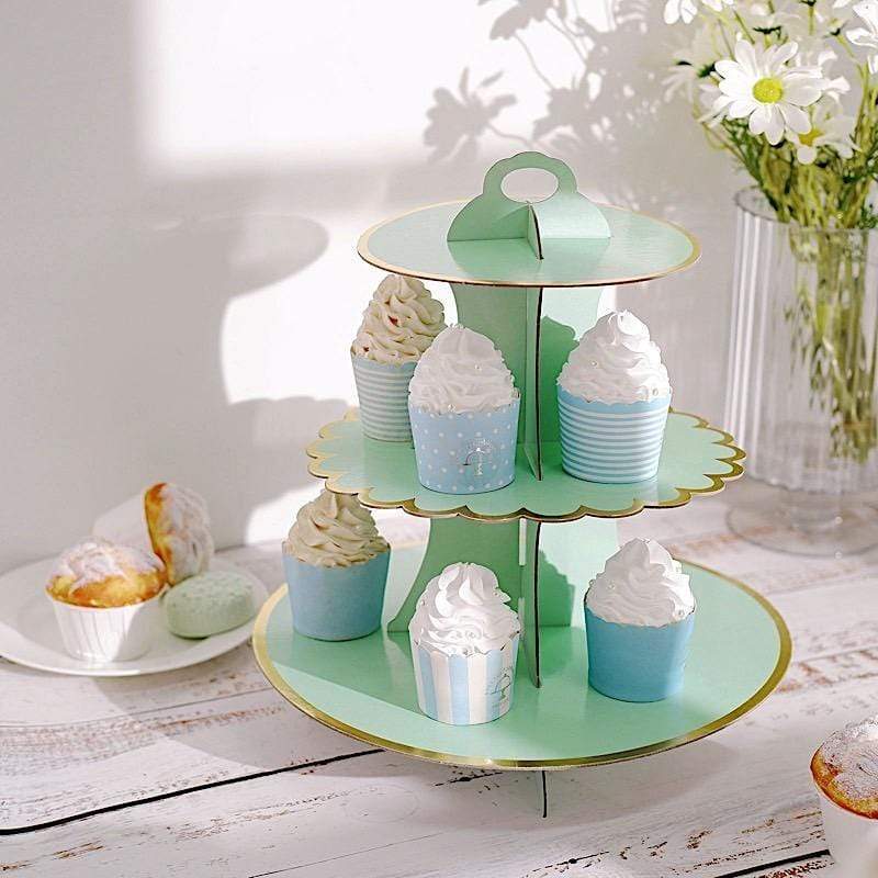 3 Tier 13" tall Cardboard Cupcake Stand Dessert Holder Set