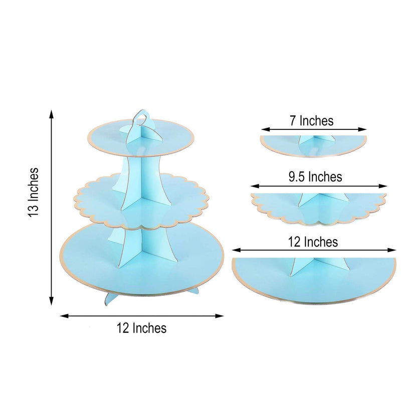 3 Tier 13" tall Cardboard Cupcake Stand Dessert Holder Set