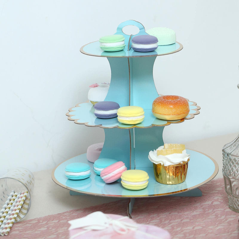 3 Tier 13" tall Cardboard Cupcake Stand Dessert Holder Set