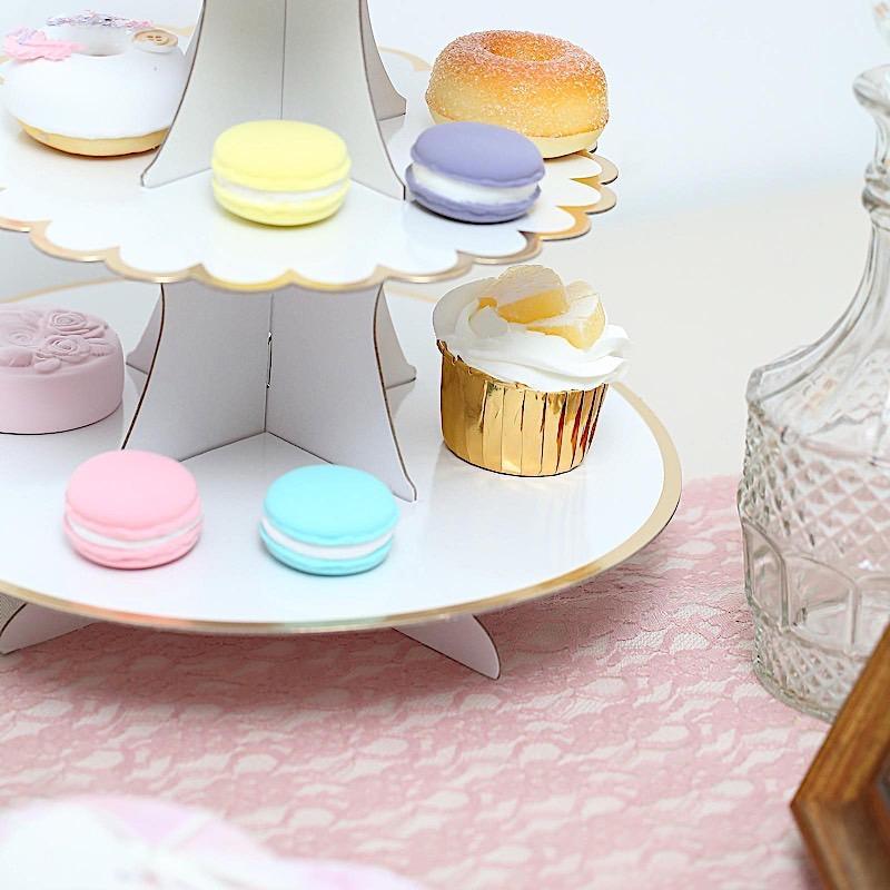 3 Tier 13" tall Cardboard Cupcake Stand Dessert Holder Set