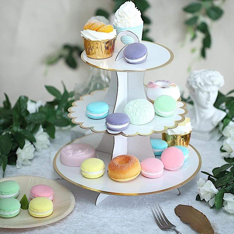 3 Tier 13" tall Cardboard Cupcake Stand Dessert Holder Set