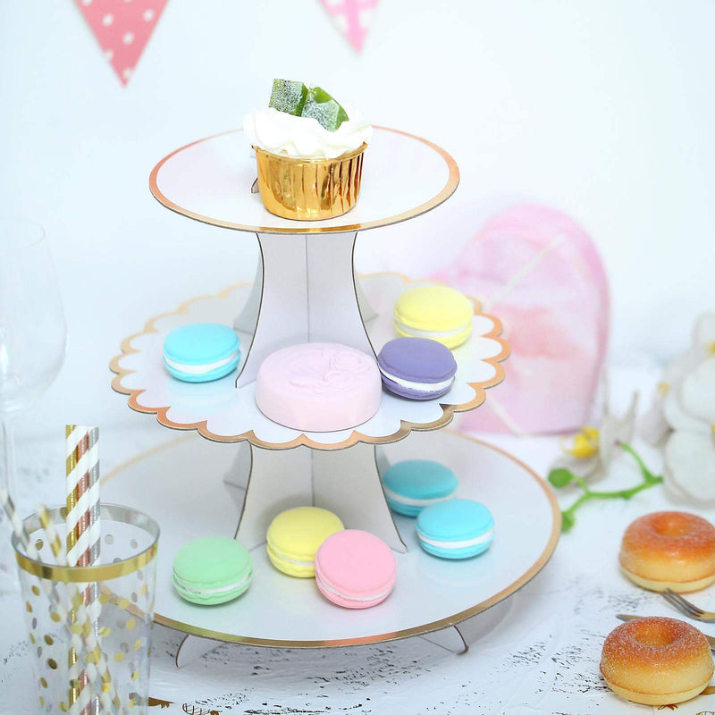 3 Tier 13" tall Cardboard Cupcake Stand Dessert Holder Set