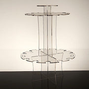 3-Tier 21" Round Acrylic Champagne Glasses Holder Flutes Display Stand - Clear DISP_STND_ACRY03_3_CLR