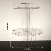 3-Tier 21" Round Acrylic Champagne Glasses Holder Flutes Display Stand - Clear DISP_STND_ACRY03_3_CLR