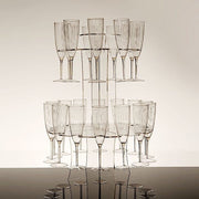 3-Tier 21" Round Acrylic Champagne Glasses Holder Flutes Display Stand - Clear DISP_STND_ACRY03_3_CLR