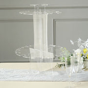 3-Tier 21" Round Acrylic Champagne Glasses Holder Flutes Display Stand - Clear DISP_STND_ACRY03_3_CLR