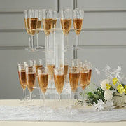 3-Tier 21" Round Acrylic Champagne Glasses Holder Flutes Display Stand - Clear DISP_STND_ACRY03_3_CLR