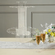 3-Tier 21" Round Acrylic Champagne Glasses Holder Flutes Display Stand - Clear DISP_STND_ACRY03_3_CLR