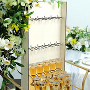 3-Tier Rectangular Wooden Champagne Glass Holder Stand - White DISP_STND_WOD01_3_NAT