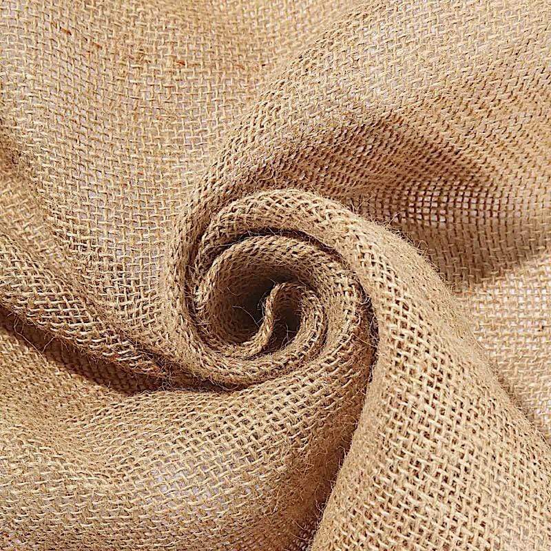 30 ft Natural Burlap Aisle Runner with Floral Lace - Light Brown and White RUNER_JUTE01_NAT_40