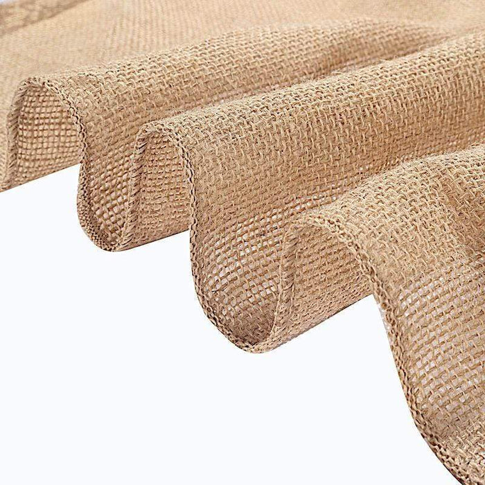30 ft Natural Burlap Aisle Runner with Floral Lace - Light Brown and White RUNER_JUTE01_NAT_40