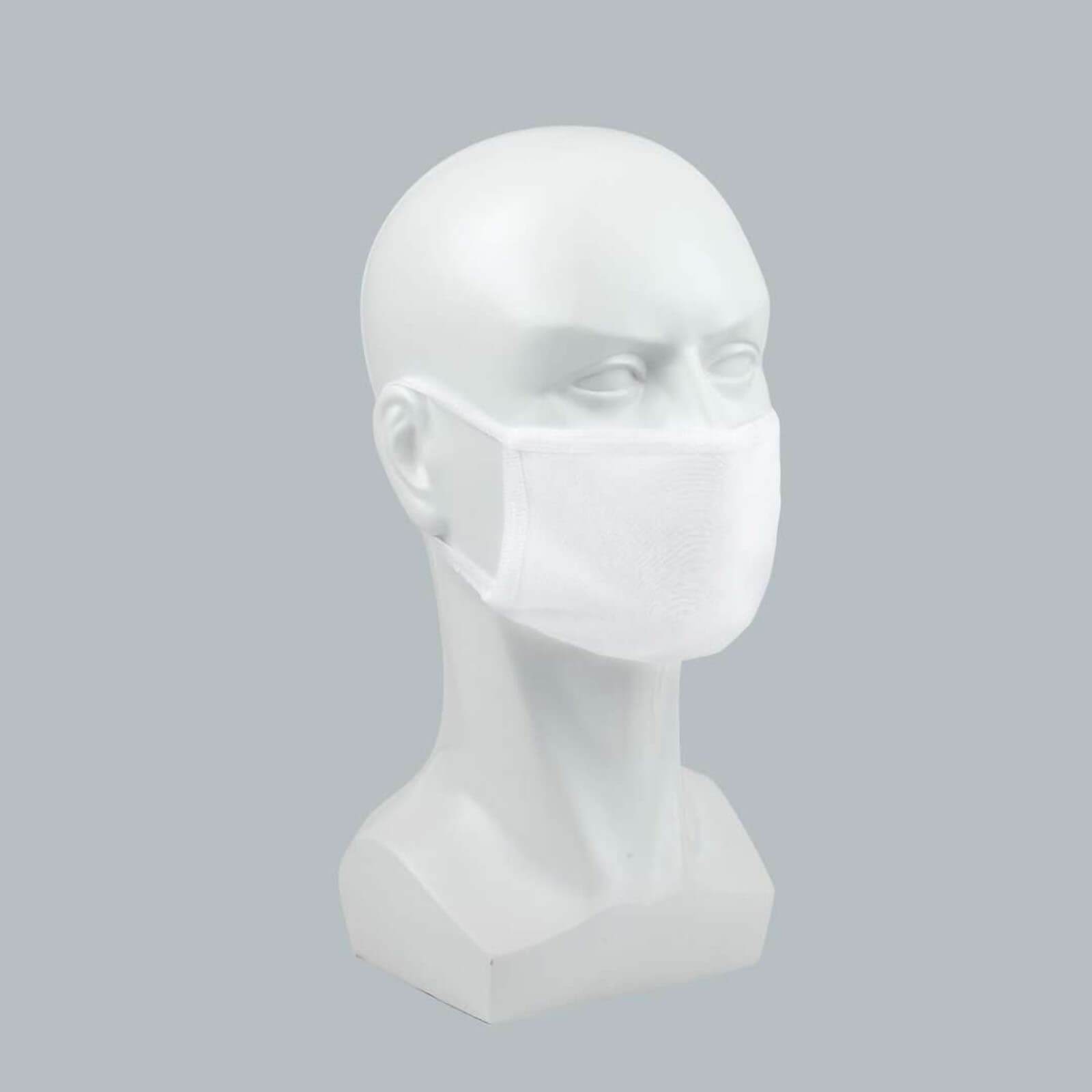30 pcs 3-Layer Cotton Face Masks Extra Soft Washable Protective Covers - White CARE_MASK05