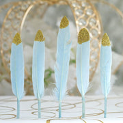 30 pcs Glittered Tip Natural Turkey Feathers