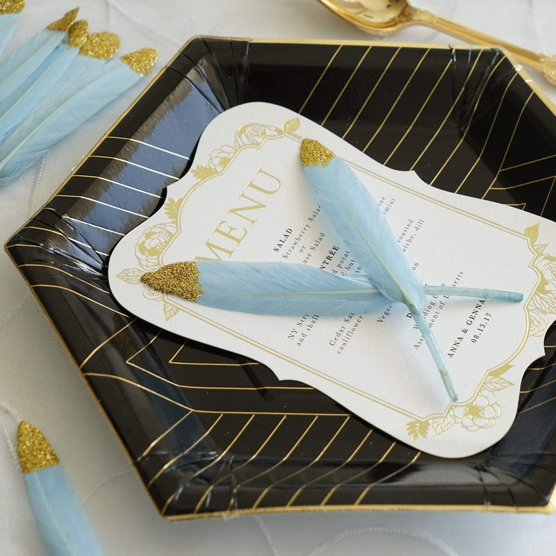 30 pcs Glittered Tip Natural Turkey Feathers