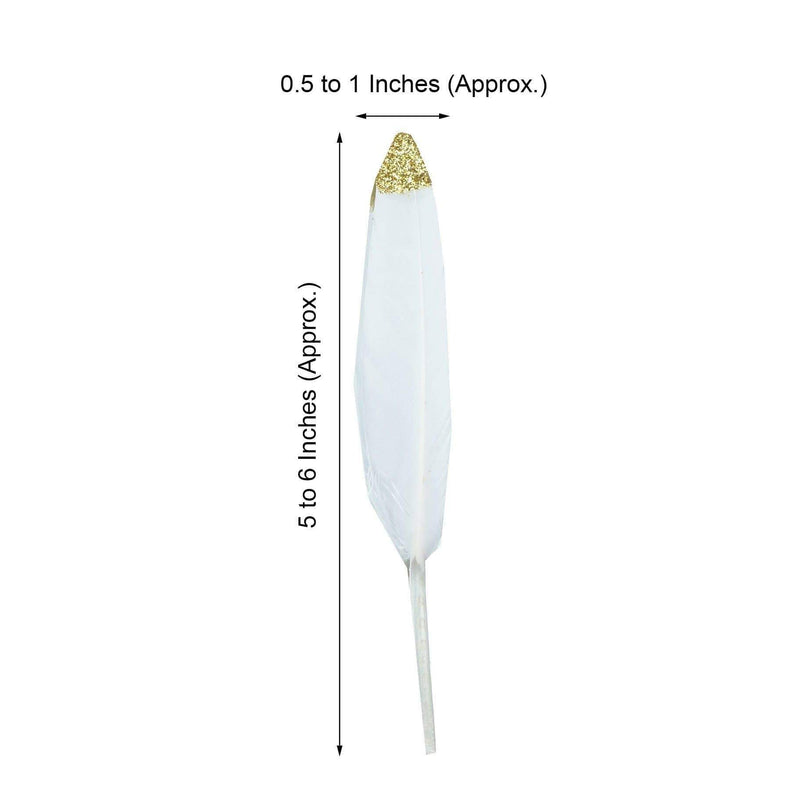 30 pcs Glittered Tip Natural Turkey Feathers