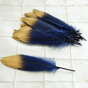 30 pcs Metallic Gold Tip Natural Goose Feathers