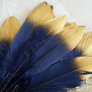 30 pcs Metallic Gold Tip Natural Goose Feathers
