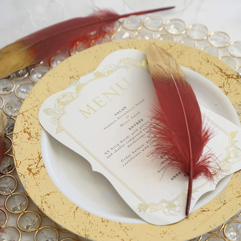 30 pcs Metallic Gold Tip Natural Goose Feathers