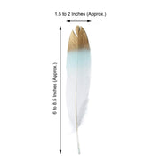 30 pcs Metallic Gold Tip Natural Goose Feathers