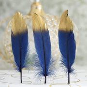 30 pcs Metallic Gold Tip Natural Goose Feathers