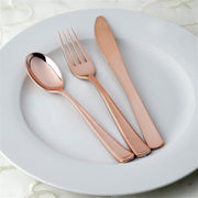 30 Rose Gold Metallic Forks Spoons and Knives sets - Disposable Tableware PLST_YY40_054
