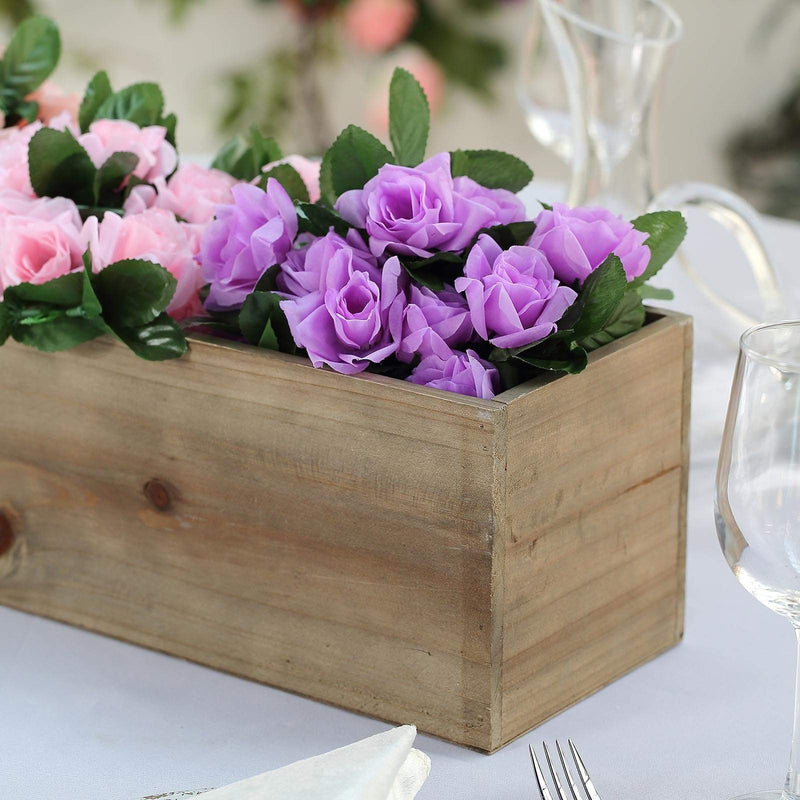 30" x 6" Wood Rectangular Box Planter Holders Centerpieces - Brown WOD_PLNT01_30X6_NAT