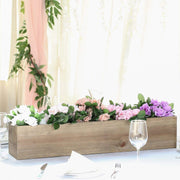 30" x 6" Wood Rectangular Box Planter Holders Centerpieces - Brown WOD_PLNT01_30X6_NAT