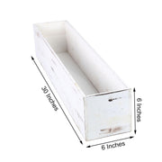 30" x 6" Wood Rectangular Box Planter Holders Centerpieces - White WOD_PLNT01_30X6_WHT
