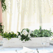 30" x 6" Wood Rectangular Box Planter Holders Centerpieces - White WOD_PLNT01_30X6_WHT