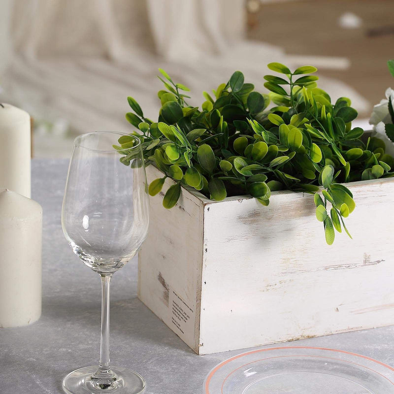 30" x 6" Wood Rectangular Box Planter Holders Centerpieces - White WOD_PLNT01_30X6_WHT