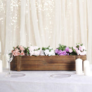 30"x6" Wood Rectangular Box Planter Holders Centerpieces - Dark Brown WOD_PLNT02_30X6_DKBN