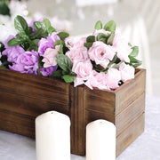 30"x6" Wood Rectangular Box Planter Holders Centerpieces - Dark Brown WOD_PLNT02_30X6_DKBN