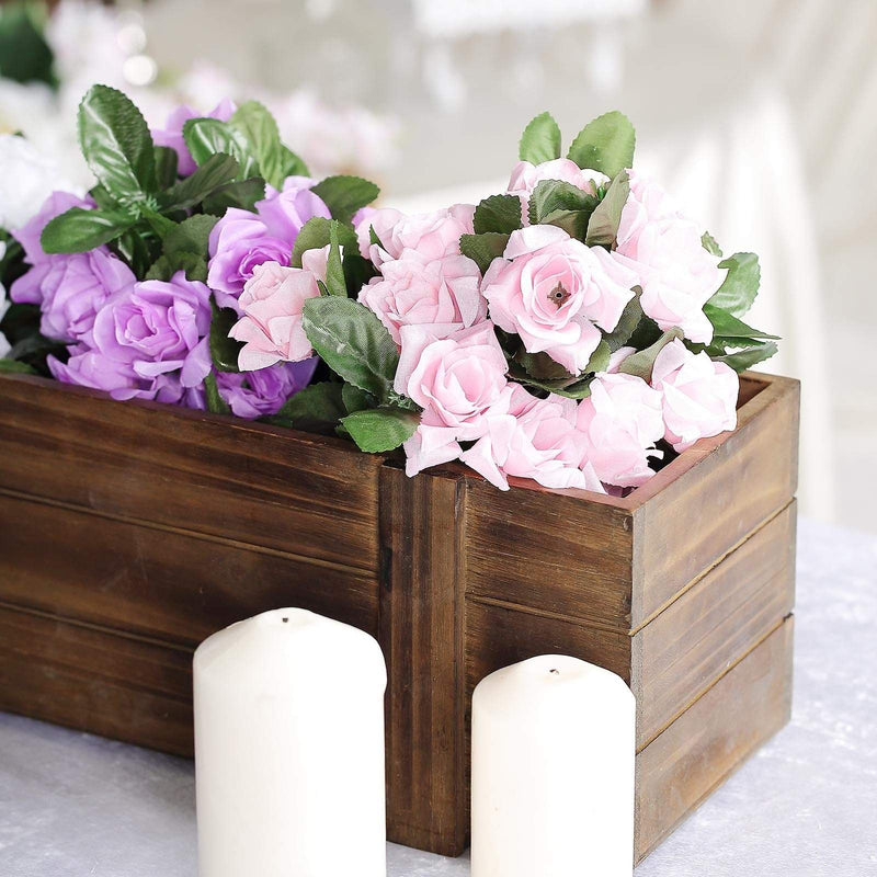 30"x6" Wood Rectangular Box Planter Holders Centerpieces - Dark Brown WOD_PLNT02_30X6_DKBN