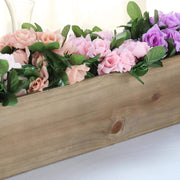 30" x 6" Wood Rectangular Box Planter Holders Centerpieces