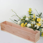 30" x 6" Wood Rectangular Box Planter Holders Centerpieces