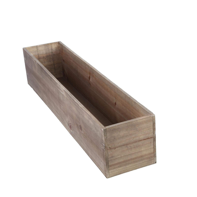 30" x 6" Wood Rectangular Box Planter Holders Centerpieces - Brown WOD_PLNT01_30X6_NAT