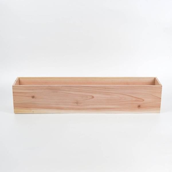 30" x 6" Wood Rectangular Box Planter Holders Centerpieces WOD_PLNT01_30X6_TAN