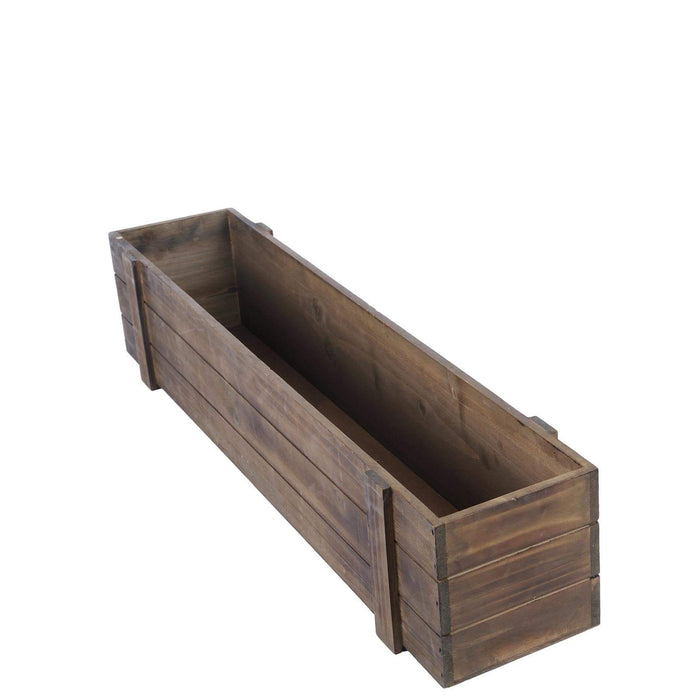 30"x6" Wood Rectangular Box Planter Holders Centerpieces - Dark Brown WOD_PLNT02_30X6_DKBN
