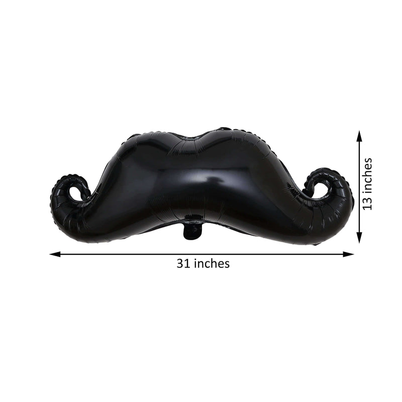 31" long Mustache Mylar Foil Balloon - Black BLOON_FOL0005_37